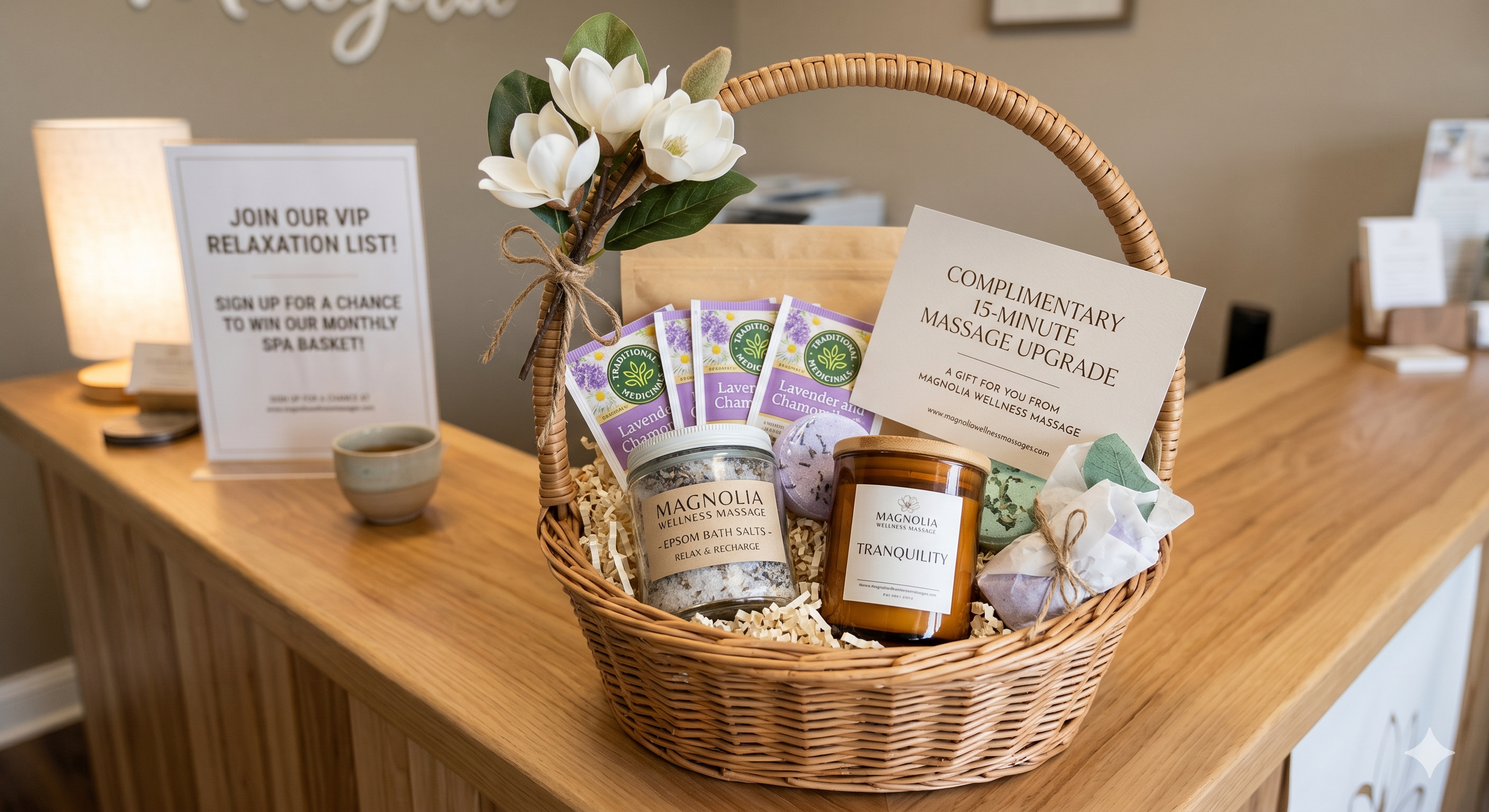 Magnolia Wellness Massage gift basket