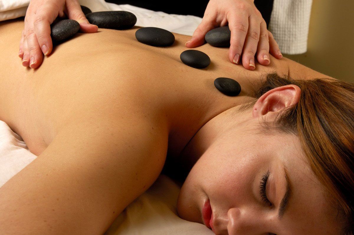 Elegant spa hot stone treatment